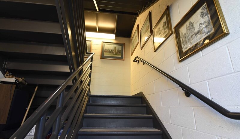 Library front staircase entrance image